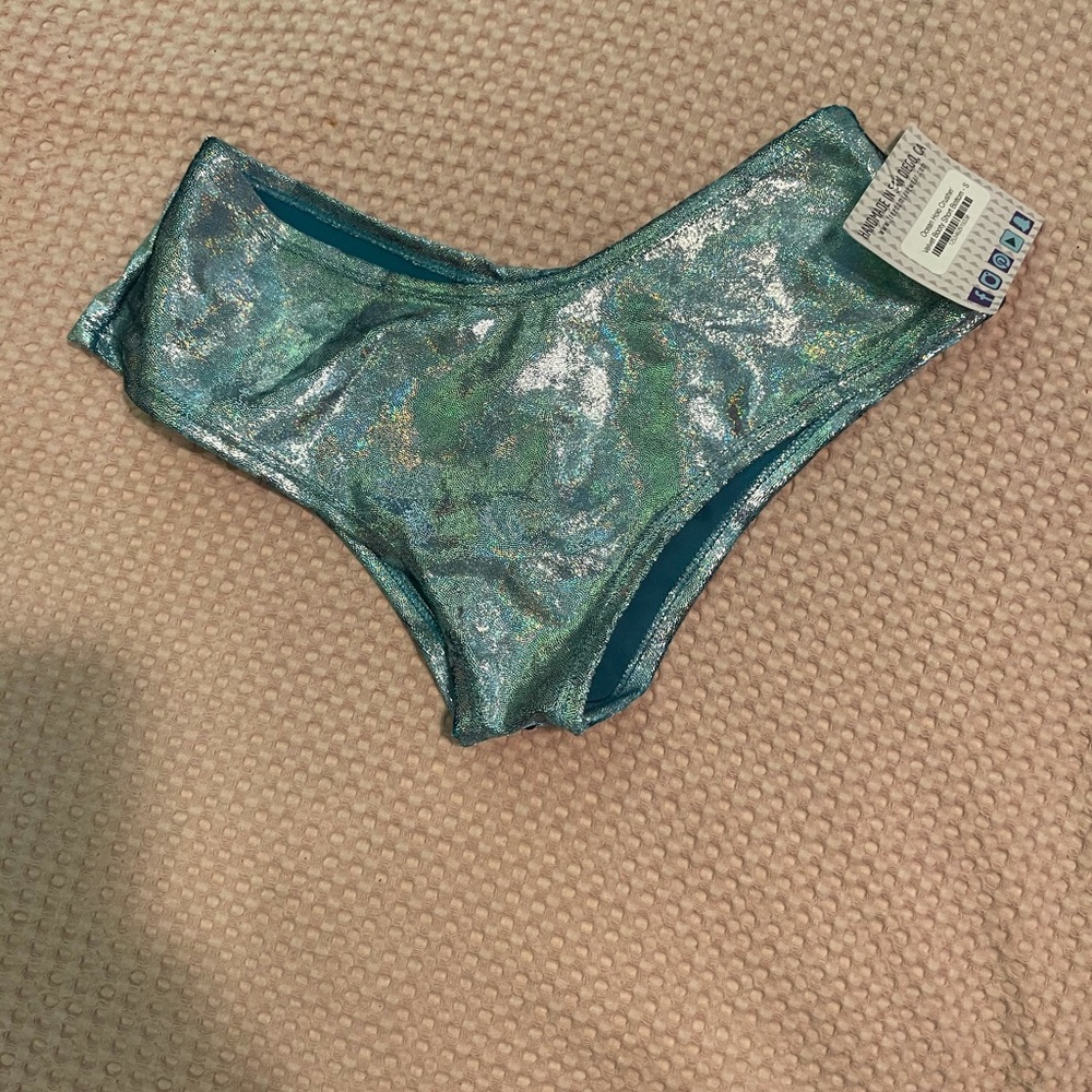 Freedom Rave Wear Blue Holographic Booty Shorts